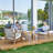 Wadena 4 Pieces Rope Outdoor Furniture with High Back Hand-Woven Rope Rocking Chairs and Loveseat
