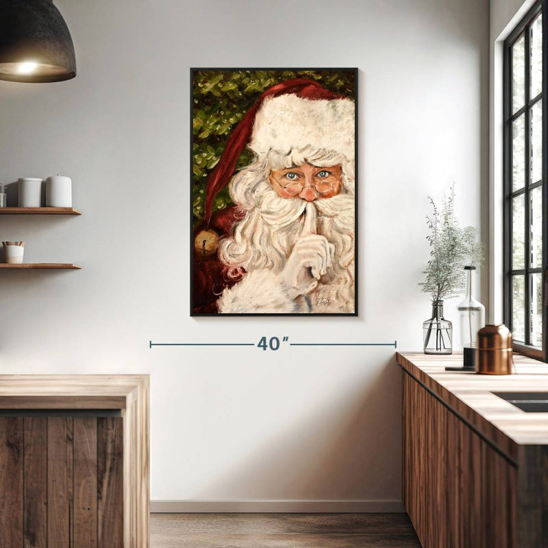 Père Noël secret, Cadre flottant noir, 27 po x 40 po