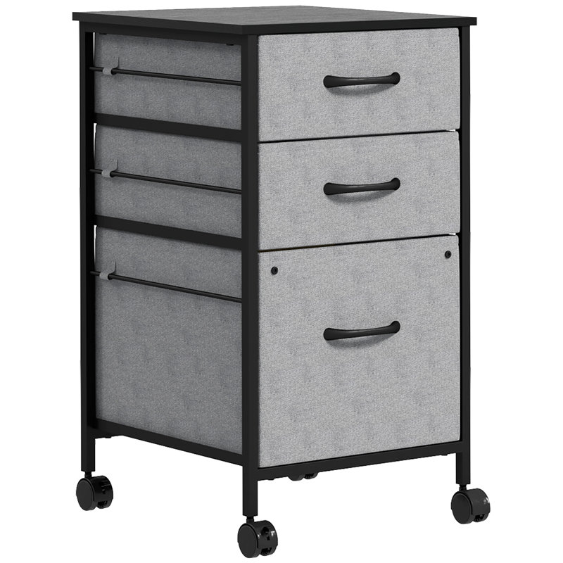Berzai 15.7'' Wide 3 -Drawer Mobile Steel File Cabinet