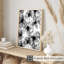 Impression florale moderne en noir et blanc-743692398