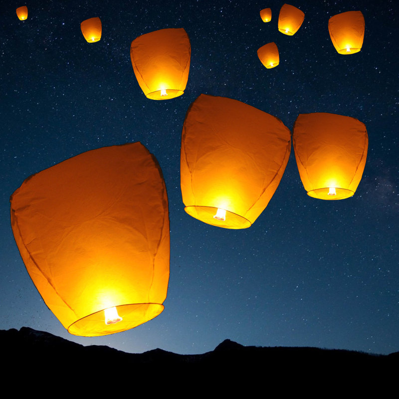 Lanterne en papier lumières de vœux en volant chinois Sky