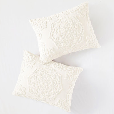Édredon en coton et médaillon en coton - housse respirante pour lit simple / grand lit Shabby Chic