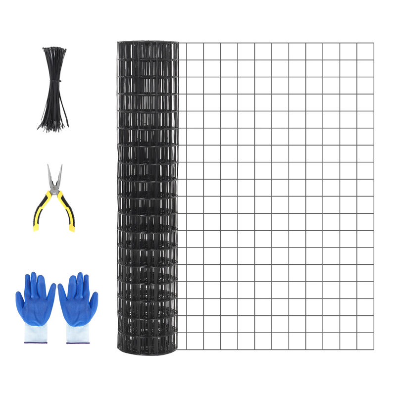 Clôture en métal galvanisé pour le jardin et la ferme, H 3 po x l 30 po, Noir