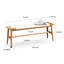 Banc de chambre en bois massif blanc / chêne naturel avec un siège en canne confortable et élégant pour la chambre à coucher, la salle de bain et la salle à manger