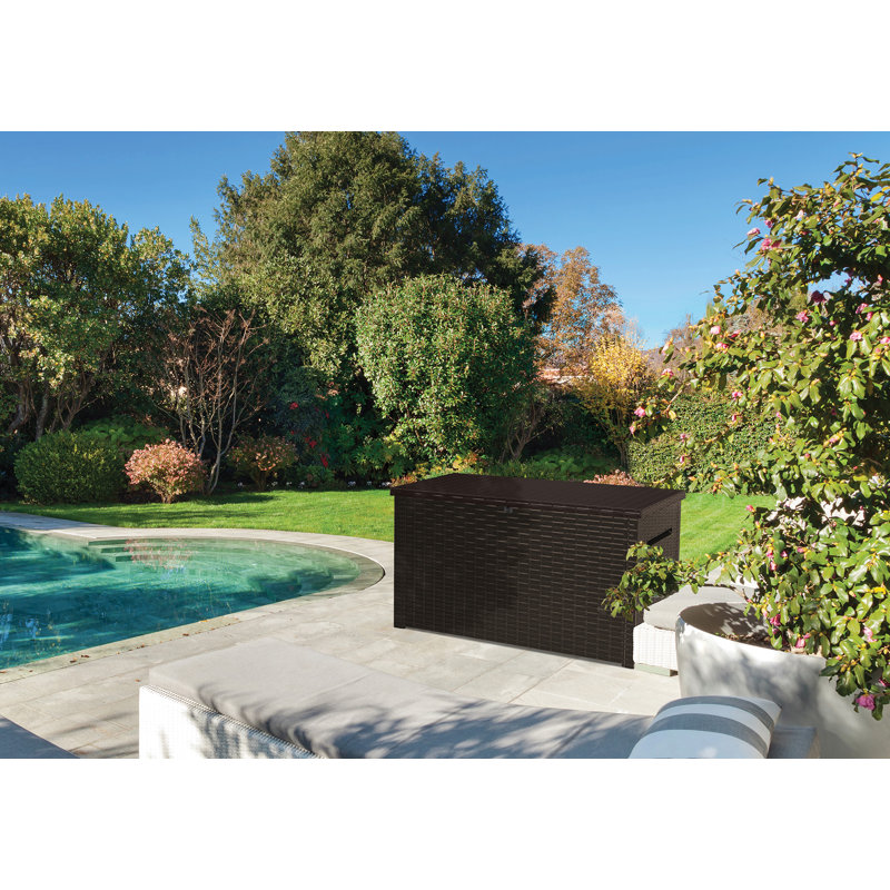 Keter Java 230 Gallon XXL Durable Resin Outdoor Storage and Organization Deck Box Ideal For Garden Patio Furniture and Supplies