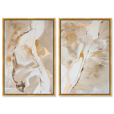 Ensemble de 2 reproductions sur toile Luxe 