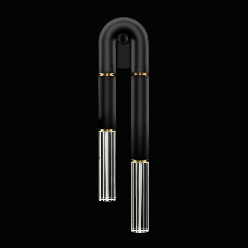 Antonia LED Flush Mounted Sconce, Black/Brass