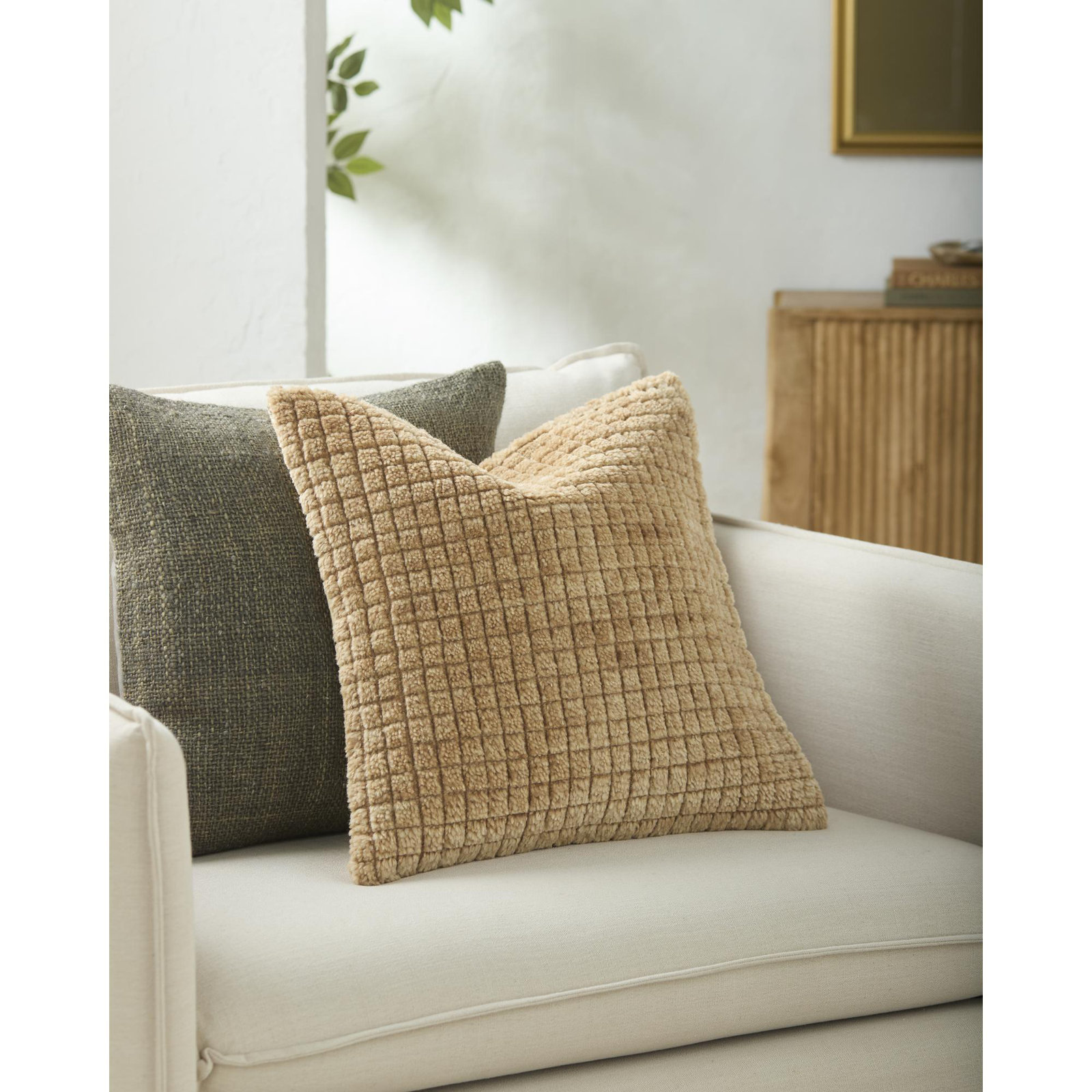 Novoli Accent Pillow, Gold, Pillow Cover Only - No Insert, Square 18"