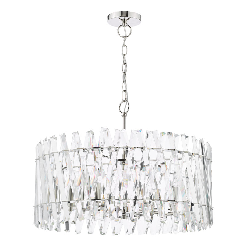 - Light Polished Nickel Pendant, 227cm H x 60cm W x 60cm D, 8 Lights
