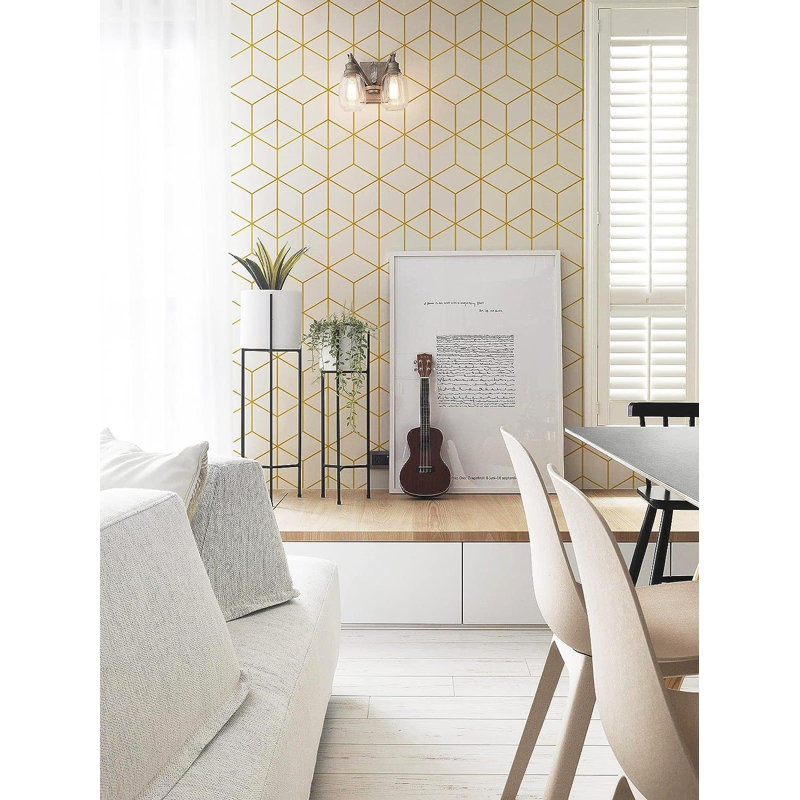 Nastasja Peel & Stick Roll,  Gold/White