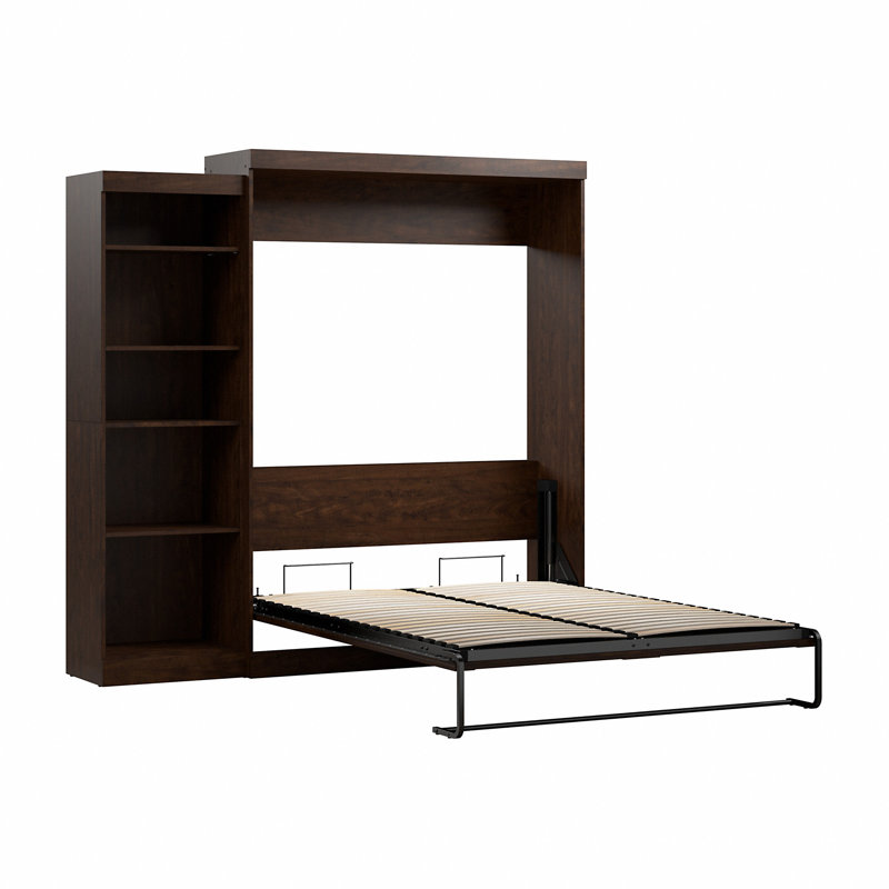 Lit escamotable avec rangement Arlex, Chocolat, Reine