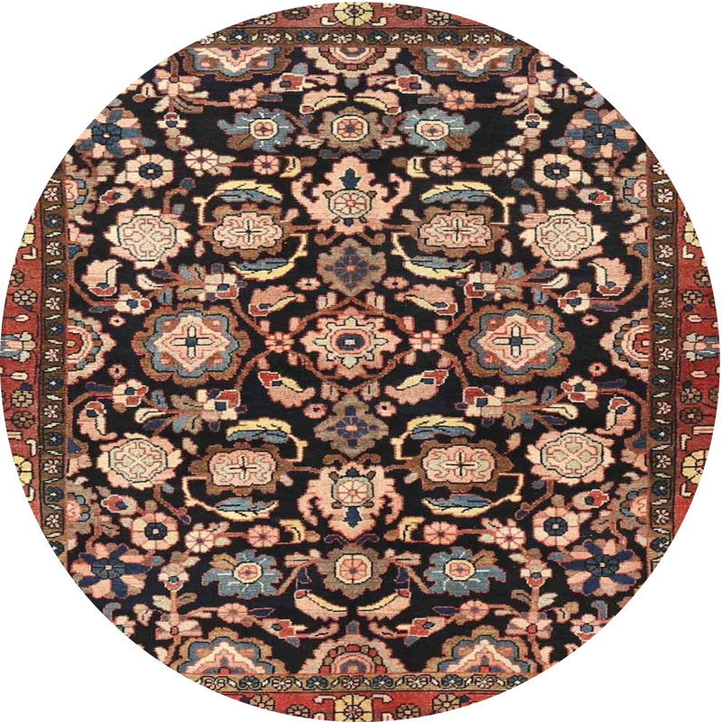 Tapis traditionnel 100% lavable à la machine 4224, Rond 4 pi