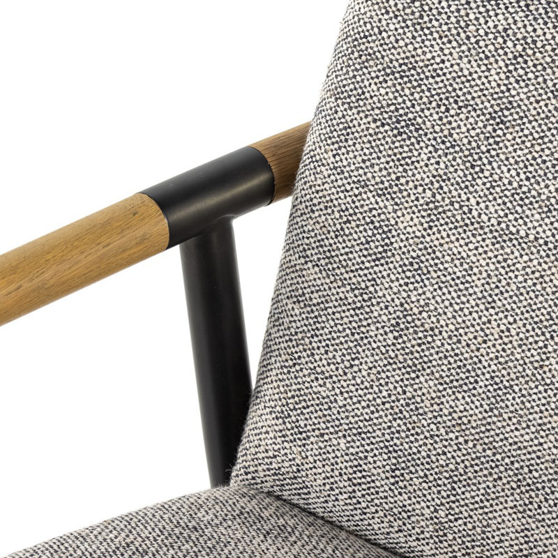 Rowen Upholstered Dining Chair, Sonoma Black Genuine Leather/Carbon Black, Thames Raven/Black