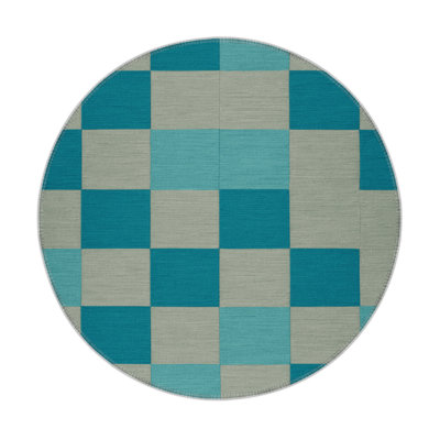 Tapis d'intérieur et d'extérieur à carreaux gris