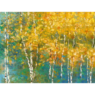 «Yellow Blue Fall Forest», reproduction sur toile tendue