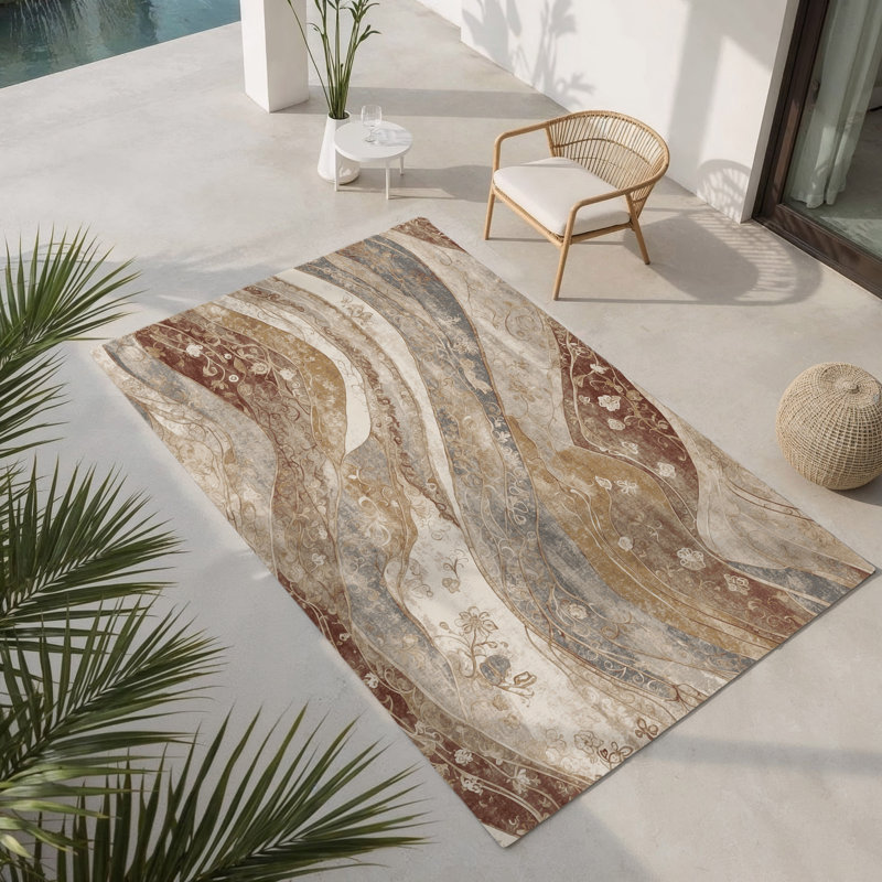 Tapis intérieur et extérieur Serene Tide, Rectangle 5 pi x 7 pi