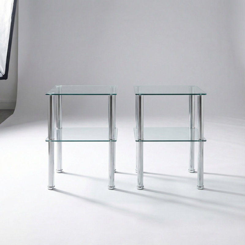 Ernestene Glass Top End Table