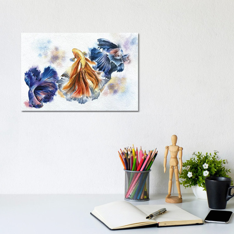 Beta Fish 1 Piece Wrapped Canvas Painting, 20.32 cm H x 30.48 cm W