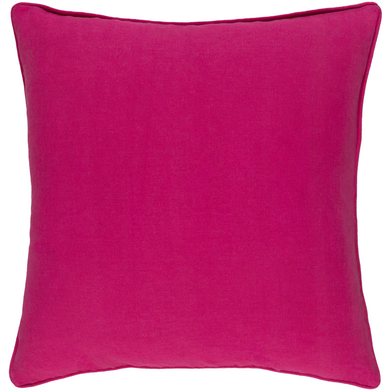 Geometric Throw Pillow, 18" H x 18" W x 4" D, Hot Pink/Ivory