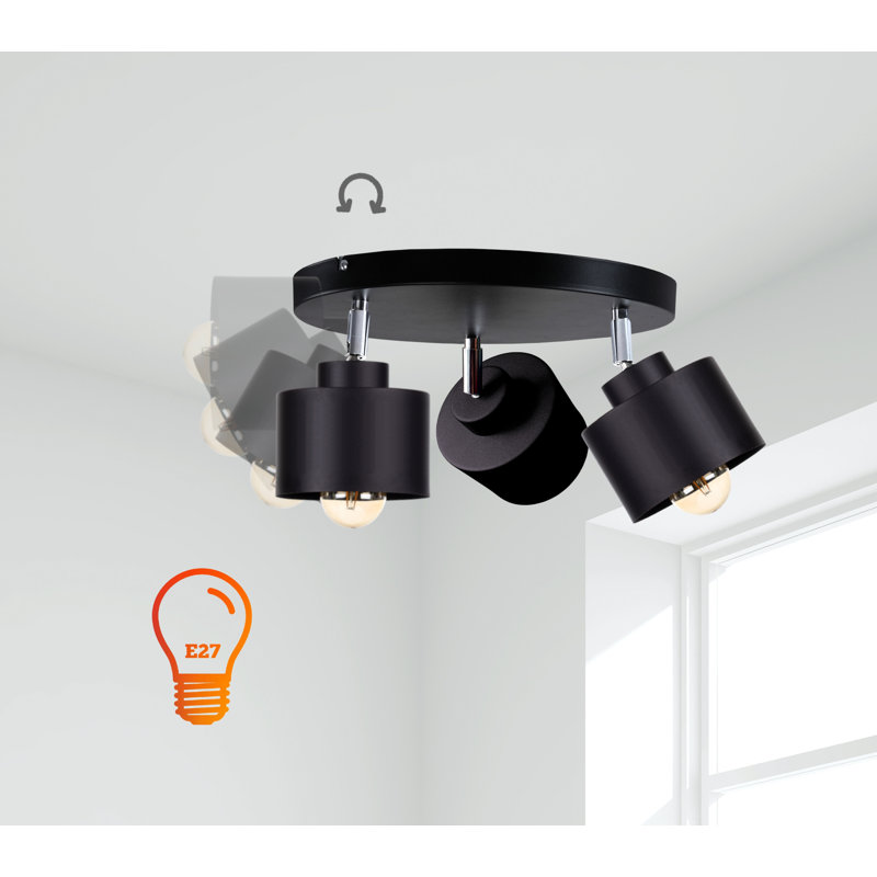 Baymore Ceiling Spotlight, Black, Black