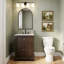 Rachelle 24 in. W Wood & Marble Bathroom Vanity, Walnut Brown-308012460