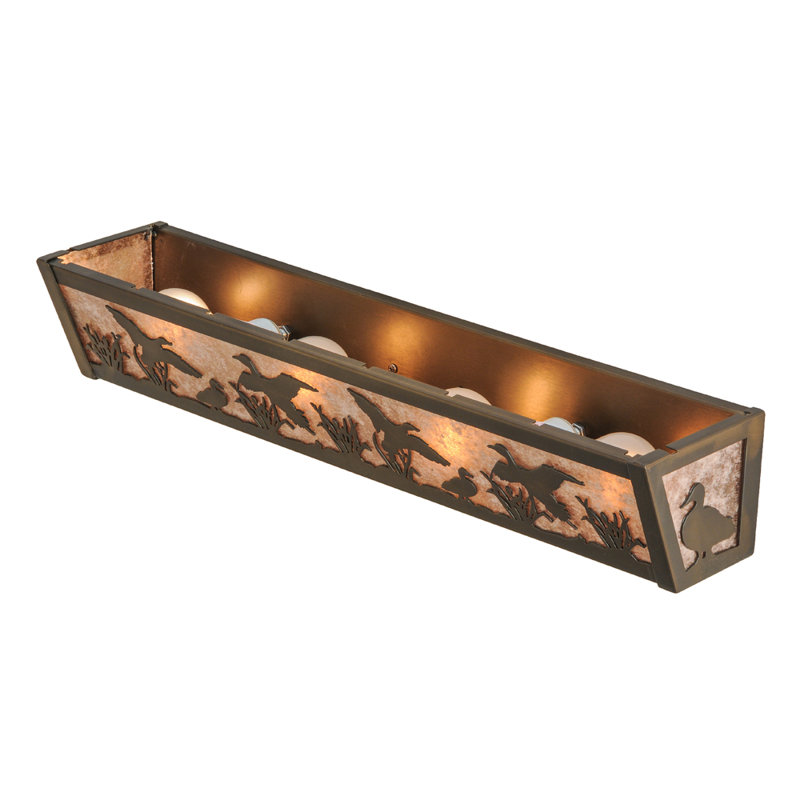 Rustic Lodge 4 - Light Bath Bar, Antique Copper, Silver
