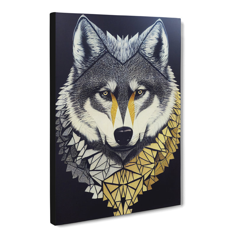 CAN-V0523-2919X Wolf Patchwork Vol.2 - Wrapped Canvas Print, 50cm H x 35cm W