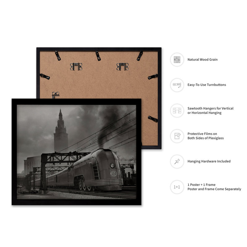 New York Central Mercury Train, Black Framed, Poster, 24"H x 32"W