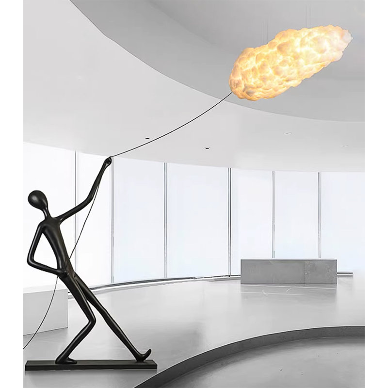 Abstract Human Sculpture Floating Cloud Warm Glow Standing Accent Light