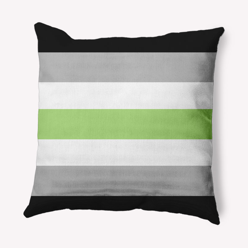 Coussin décoratif avec drapeau, H 20 po x l 20 po, Vert