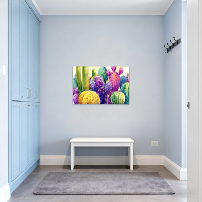 Plantes et fleurs, cactus colorés, reproduction d'art à l'aquarelle Z251224084240944411