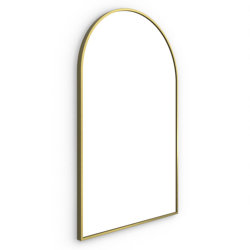 Casmalia Metal Flat Wall Mirror, Brushed Brass