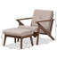 Upholstered Accent Chair with Footstool