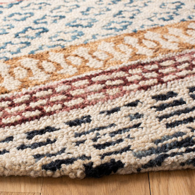 Tapis de style sud-ouest en laine / coton touffeté à la main Capri