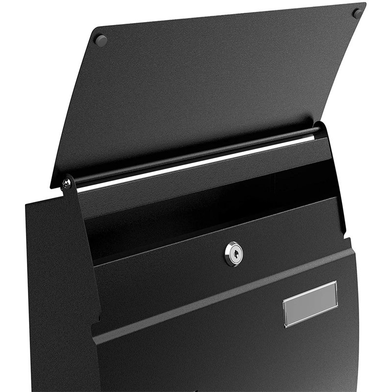 Loredana Steel Post Mounted Post Box, Black