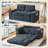 2-in-1 Convertible Loveseat Sofa Bed, No Assembly Corduroy Couch with Memory Foam & Steel Frame, Boneless Compact Design for Small Spaces Apartment Bedroom Office-1289910830-1289910831