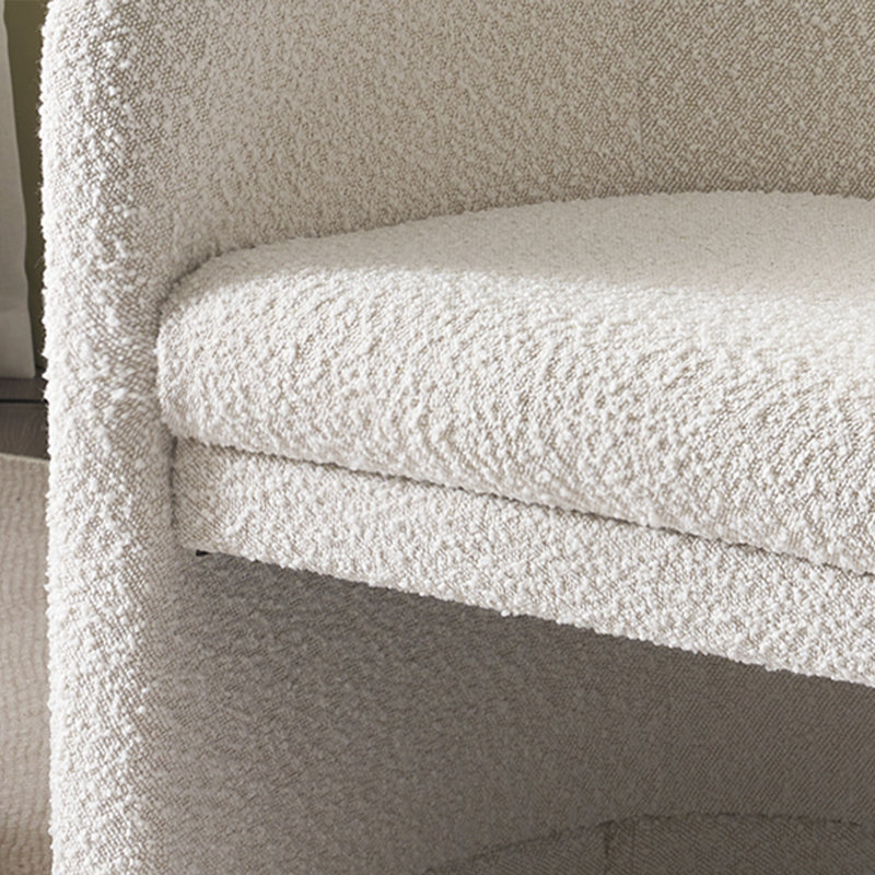 Fauteuil demi-tonneau rembourré moderne avec rangement Ottonman, Blanc