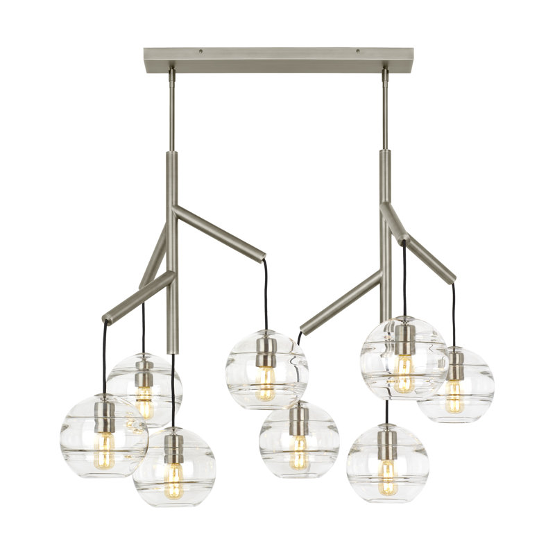 Sedona 8 - Light Chandelier, Transparent Smoke, Satin Nickel, No