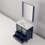 Meuble-lavabo compact avec comptoir en céramique et miroir