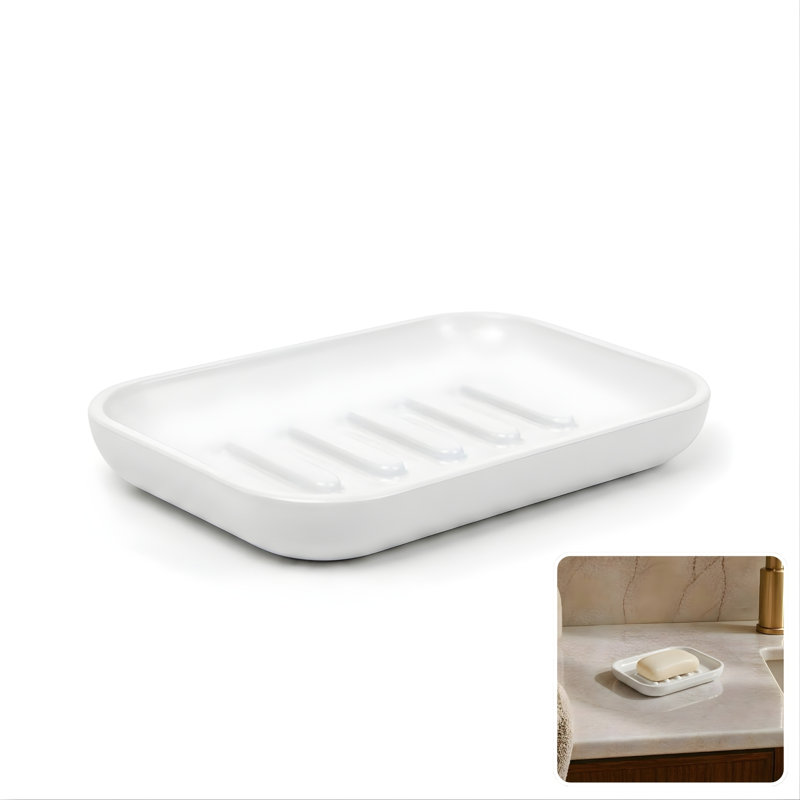 Alabaster Soap Dish, Snow (White)