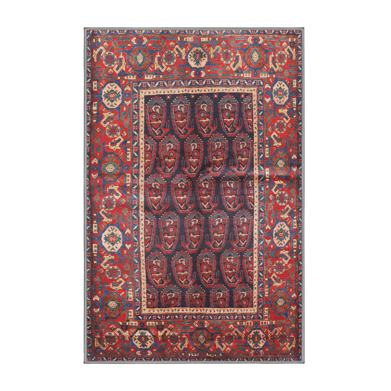 Tapis à motif oriental rouge / brun, Rectangle 2 pi x 4 pi