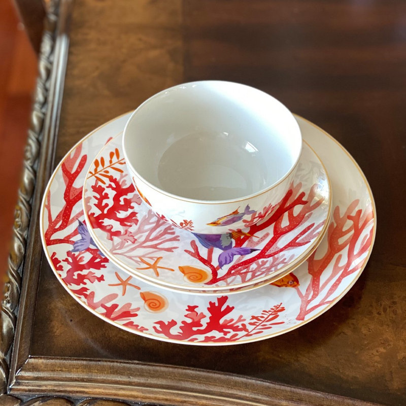 Ensemble de 2 bols en porcelaine Coral Reef