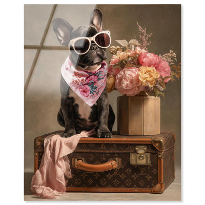 Décoration de Pâques brodée à motif acrylique Bandana Frenchie Stitched