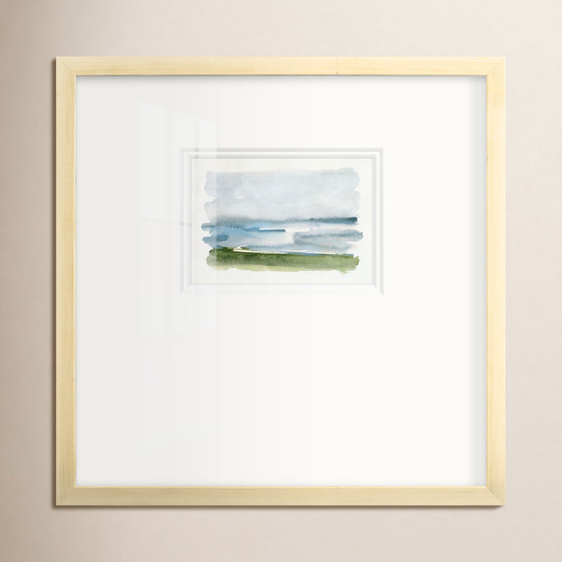 " Coastline Splash II " Painting Print, 21" H x 21" W x 1.25" D, Natural
