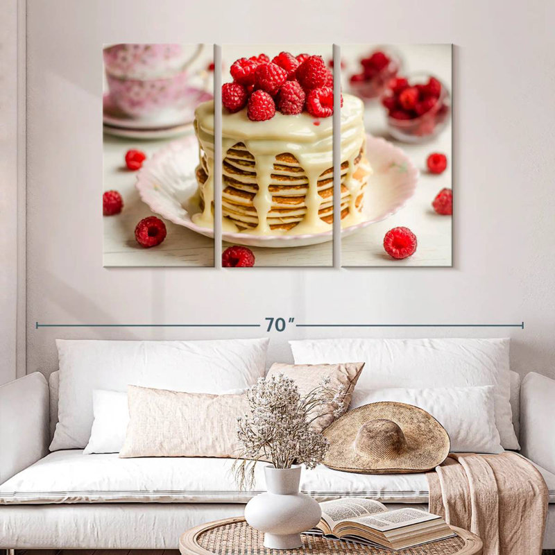 Yarlin Creamy Raspberry Pancakes, 32" H x 50" W