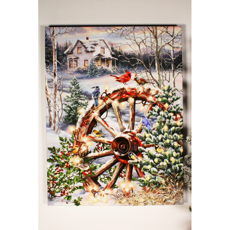 Christmas in the Country 18x24 Fully Illuminated ColorChange LED Print