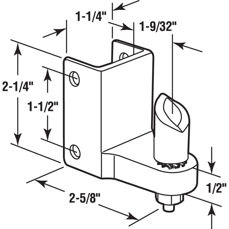 Charnière pivotante à fixation sur poteau Prime-Line, 1-1 / 4 po, Zamak, chrome (paquet de 1)