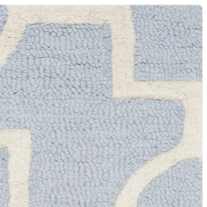 Deedgra Hand Tufted Wool Geometric Rug, Rectangle 2' x 3'