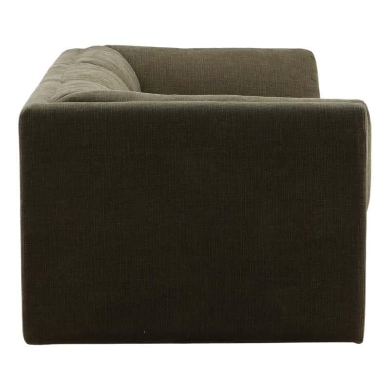 Magda 113" Wide Upholstered Sofa, Terracotta, Olive