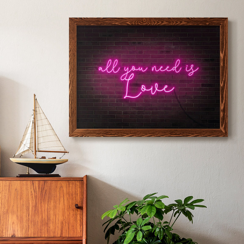 " Neon Love I ", Maple, 28" H x 42" W x 1.5" D